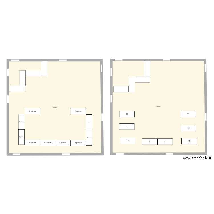 Plan de table mariage. Plan de 2 pièces et 279 m2