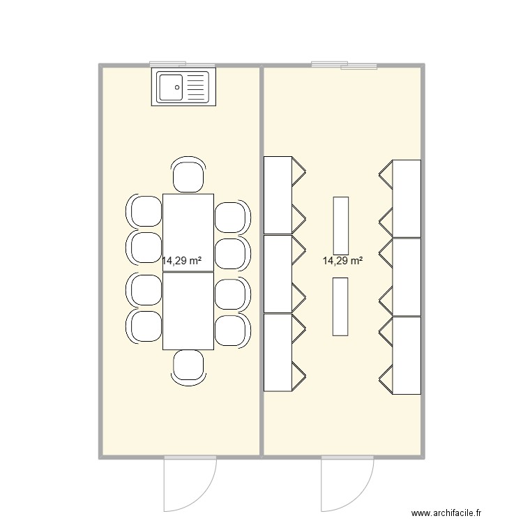 CIMAT - CNR DE LOGIS NEUF ET CHATEAUNEUF DU RHONE. Plan de 2 pièces et 29 m2