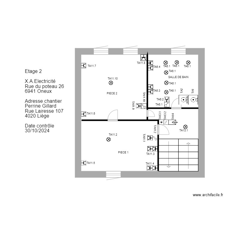 Position Gillard.P ET2. Plan de 1 pièce et 22 m2