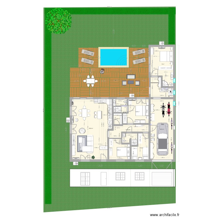 VSM RENO G avec garage et extension - modif cuisine+sdb 3. Plan de 11 pièces et 158 m2
