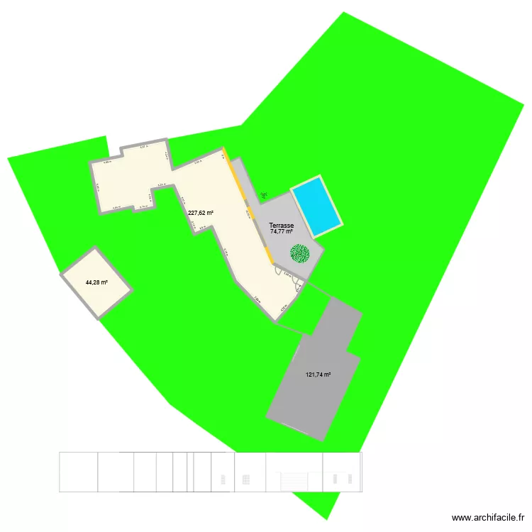 N&deg;1. Plan de 7  et 842 m²