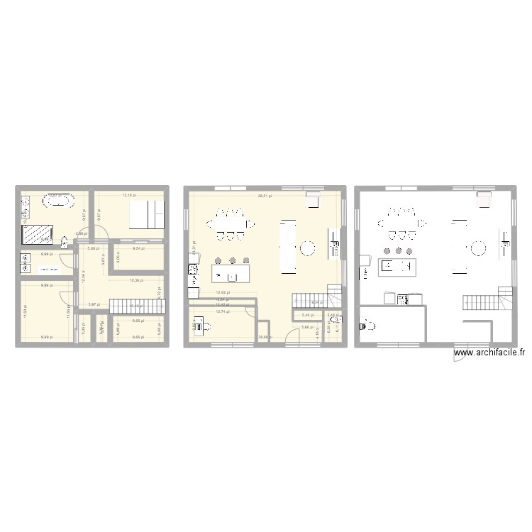 667 Nancy rénovation RDC essai1. Plan de 10 pièces et 137 m2