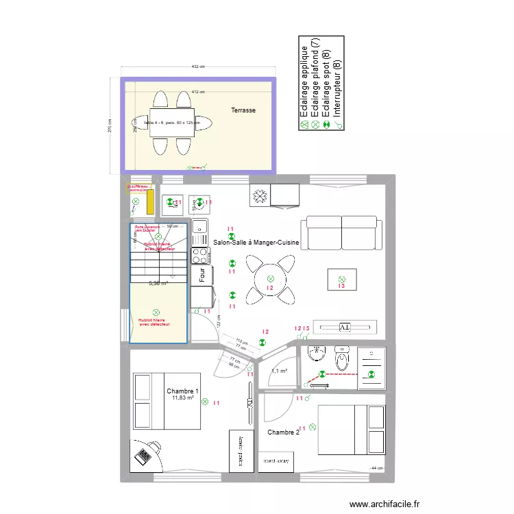 immeuble1 1er/2&egrave;me Eclair  V4  sol b T3. Plan de 