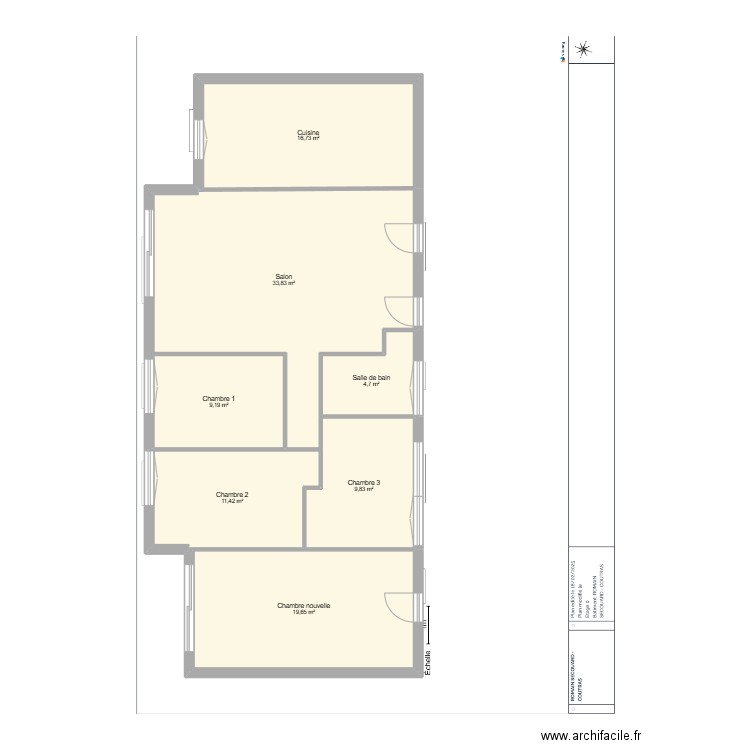 secouard. Plan de 7 pièces et 105 m2