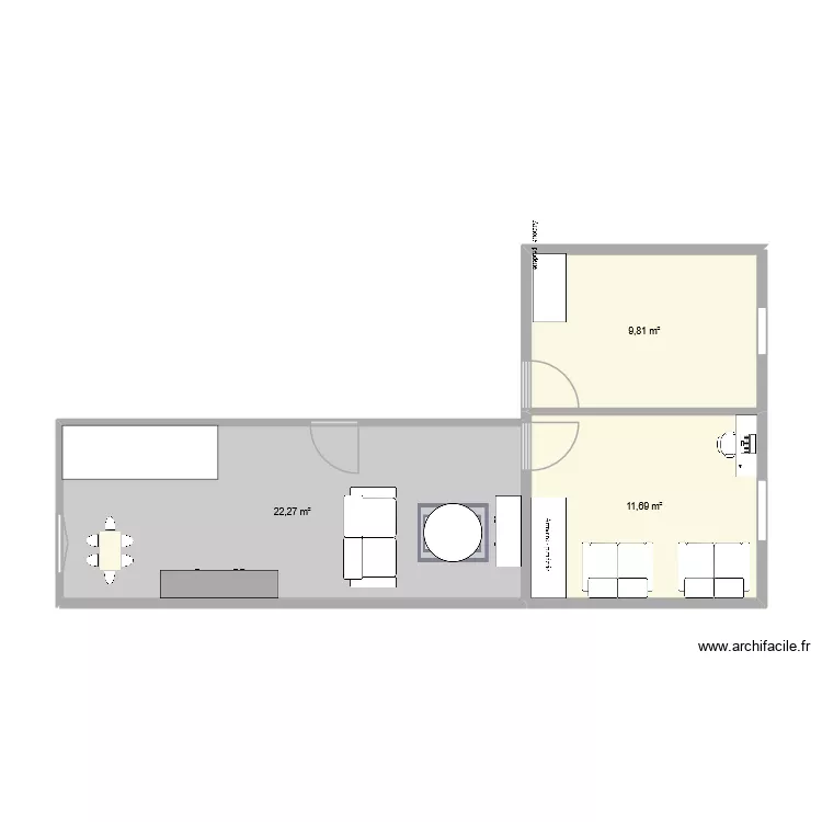 PLAN. Plan de 3  et 44 m²
