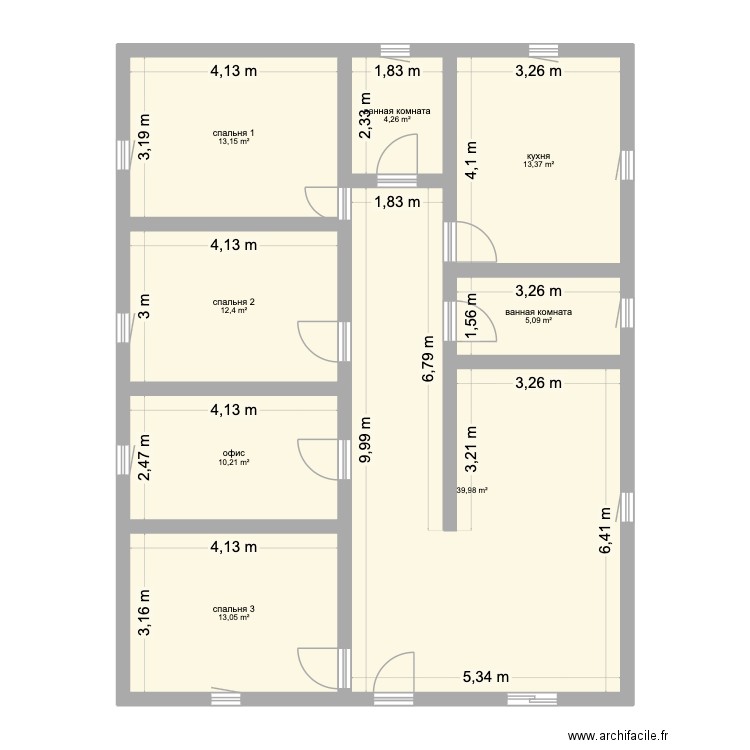TELETI plan. Plan de 8 pièces et 112 m2