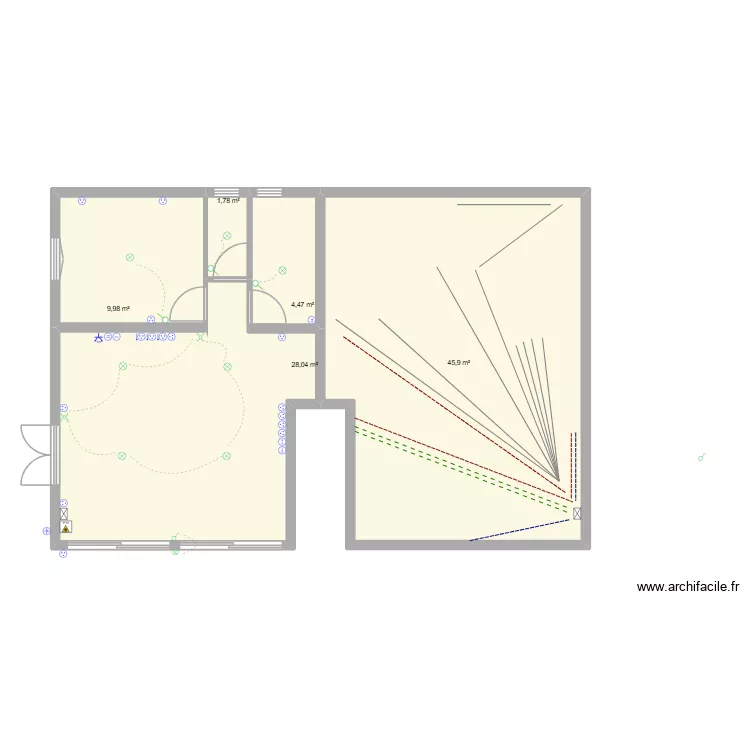 rdc st gilles. Plan de 5 Pièces et 90 m² rdc st gilles. Plan de 5 Pièces et 90 m²
