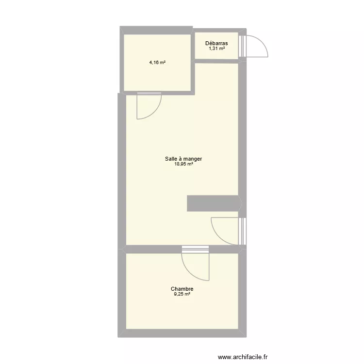 appartement 01. Plan de 4  et 34 m²