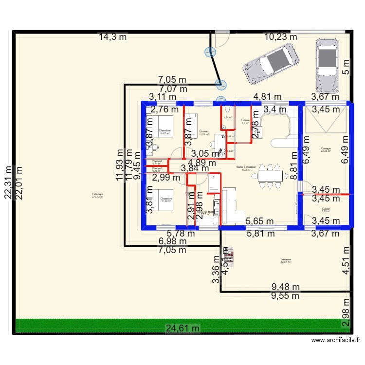 MARINE ET REMI. Plan de 17 pièces et 519 m2