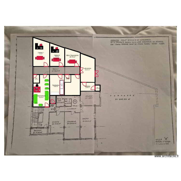 Plan Walid Final. Plan de 10 pièces et 147 m2