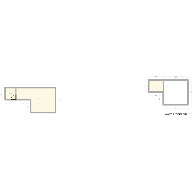 chaley. Plan de 3 pièces et 38 m2