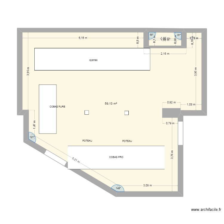 SCALA. Plan de 2 pièces et 60 m2