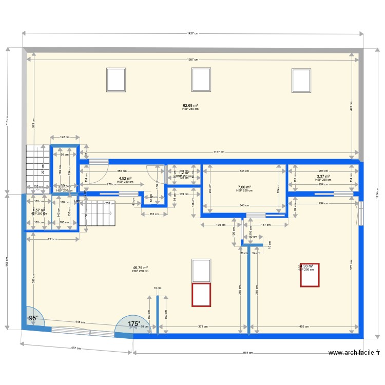 appartement Grâce-Hollogne SANITAIRE . Plan de 9 pièces et 155 m2