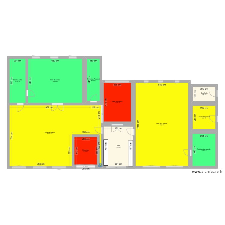 enzo centre de loisirs st martin des noyers . Plan de 12 pièces et 258 m2