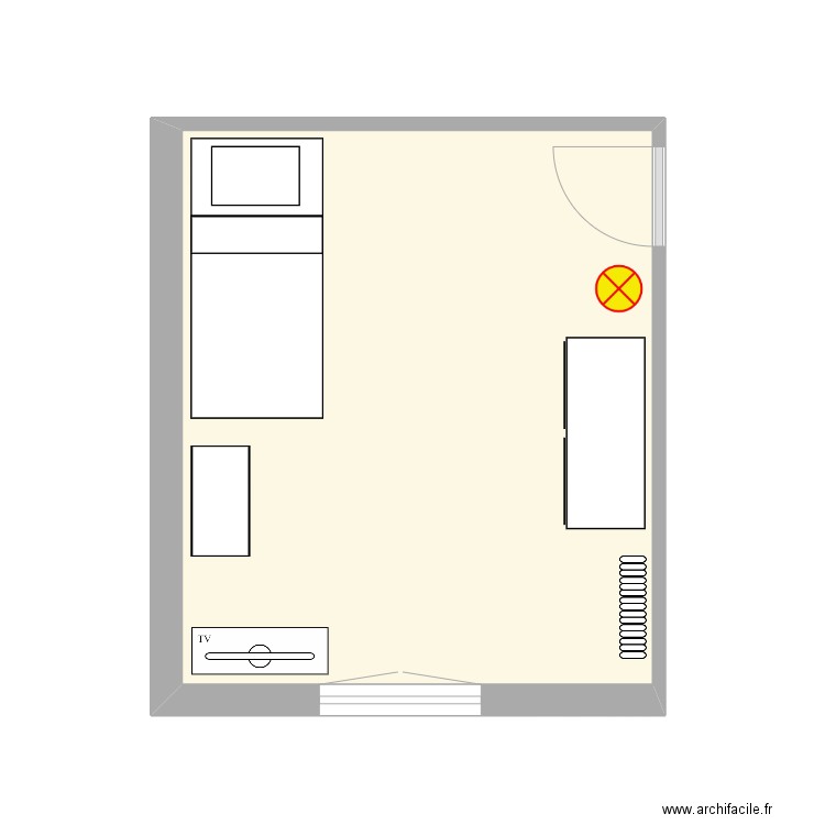 chambre manuel. Plan de 1 pièce et 17 m2