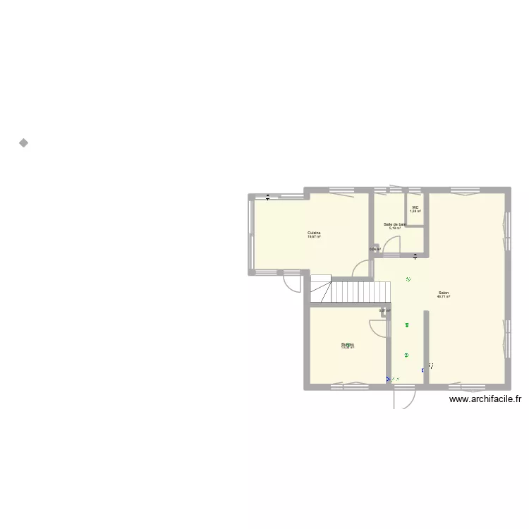 Maison. Plan de 7  et 86 m²