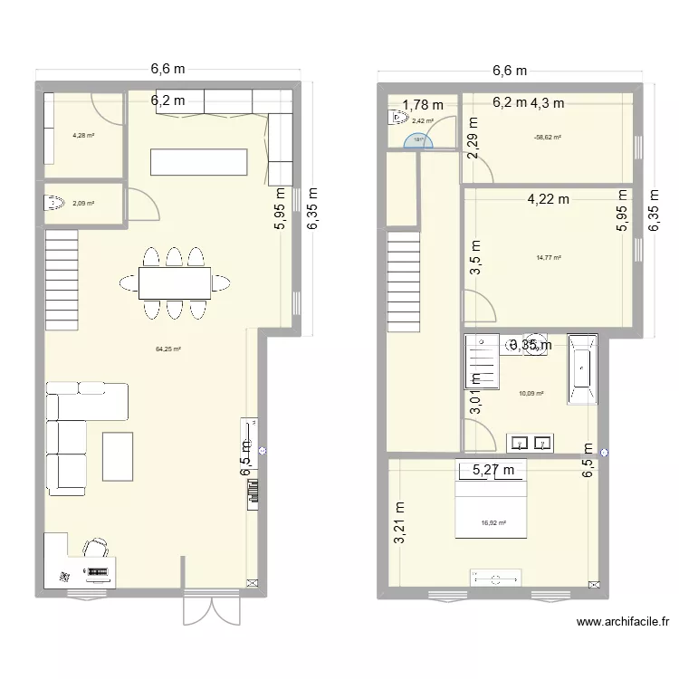 lamarque rdc. Plan de 8  et 125 m²
