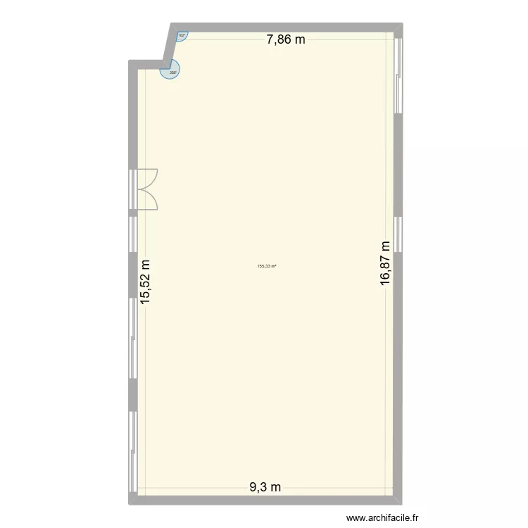 RDC vierge. Plan de 1 et 155 m² RDC vierge. Plan de 1 et 155 m²