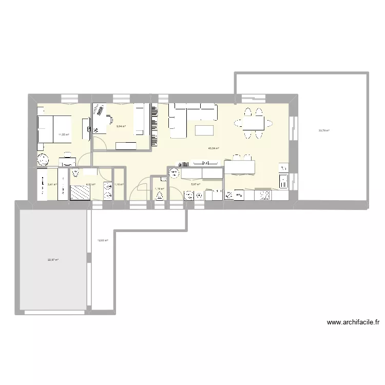 plan lot 79m&sup2;. Plan de 