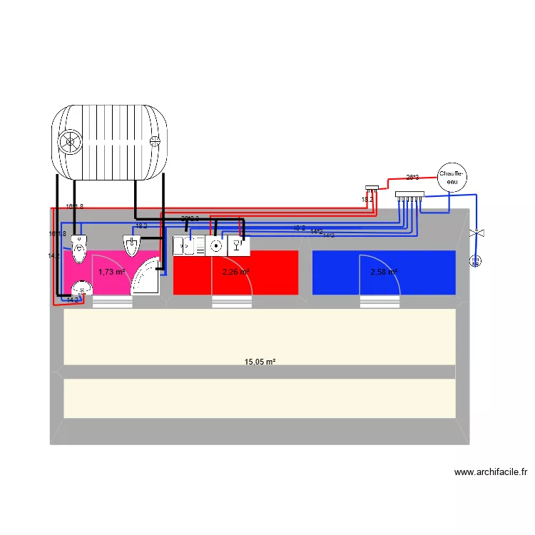 souda mohamed132. Plan de 4 pièces et 22 m²