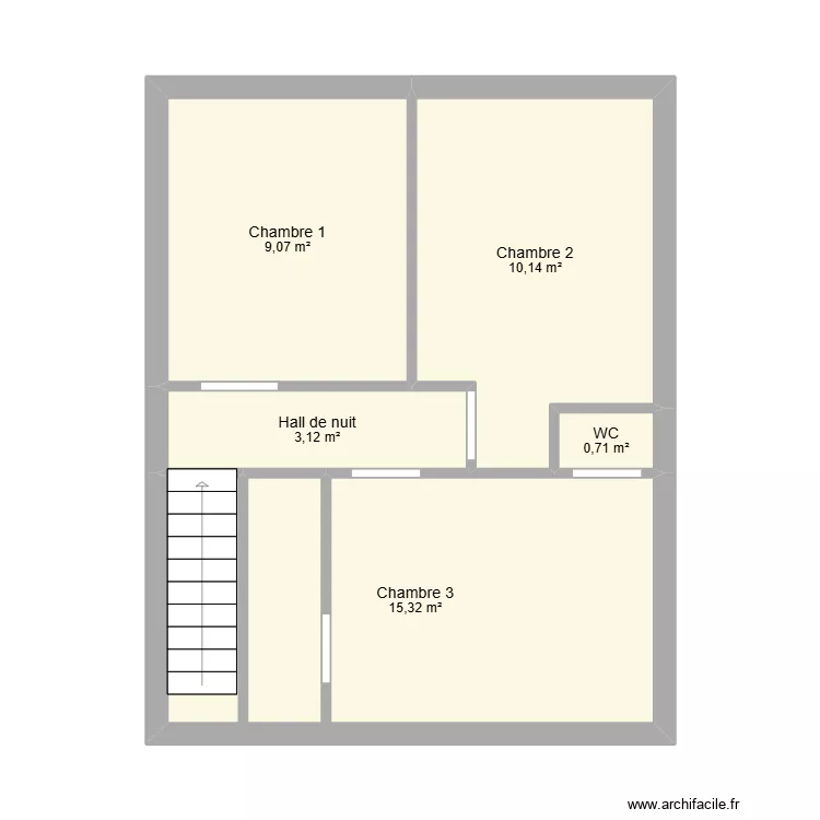 Slegers &eacute;tage 1. Plan de 5 pièces et 38 m²