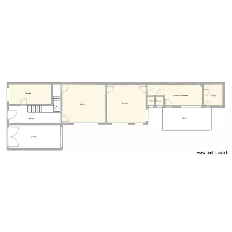 Lange Brugstraat 26 - Benedenverdieping. Plan de 