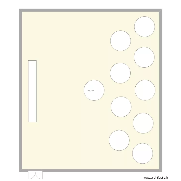 Salle mariage . Plan de 